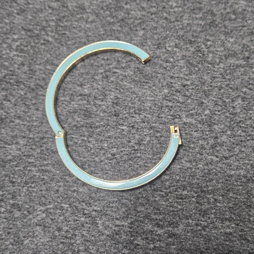 JCrew Bangle Bracelet Blue Enamel Hinged Bracelet